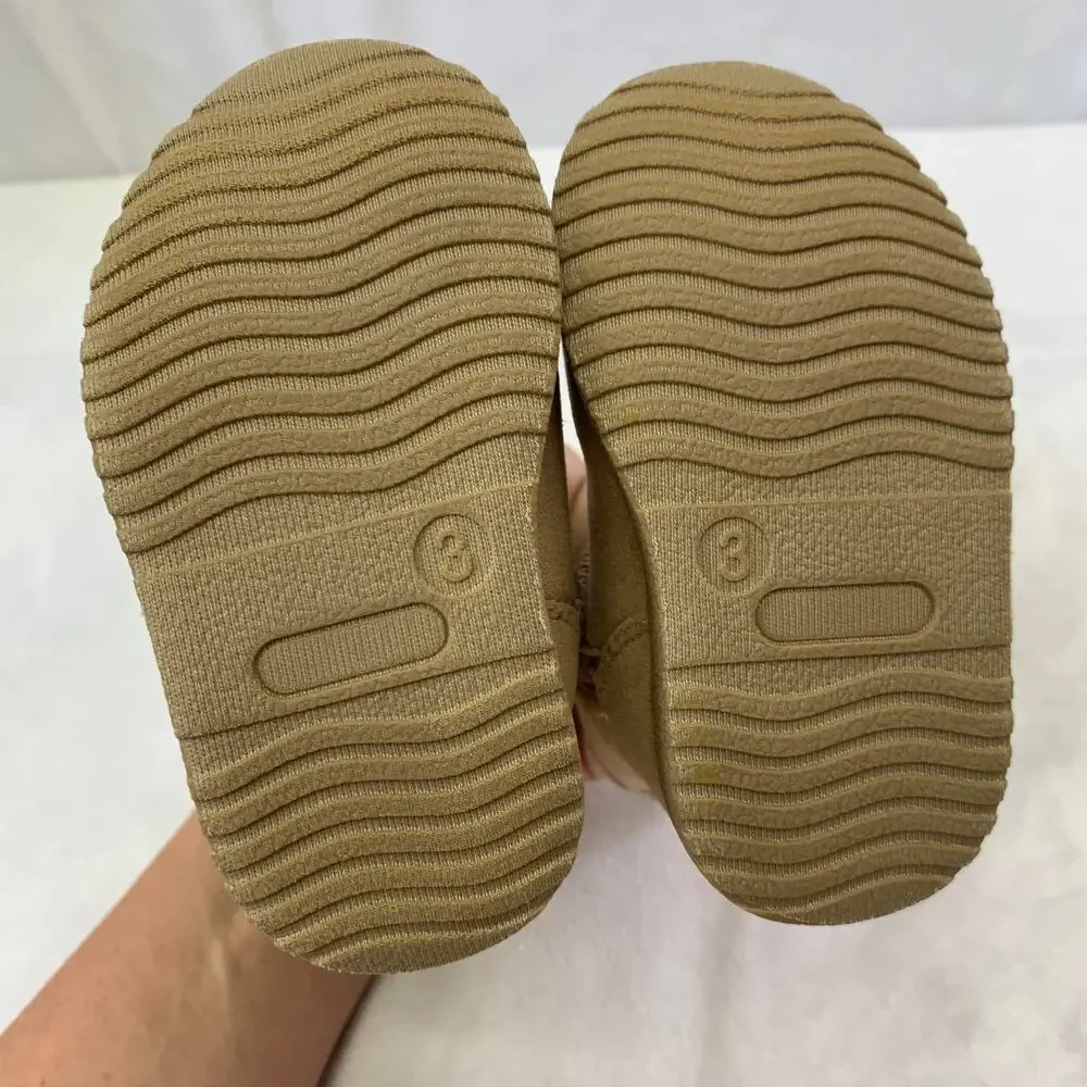 Camel Toddler Girls Sz 3 Faux Fur Lined Boots Brown Mid Calf Zip Up Target Boot